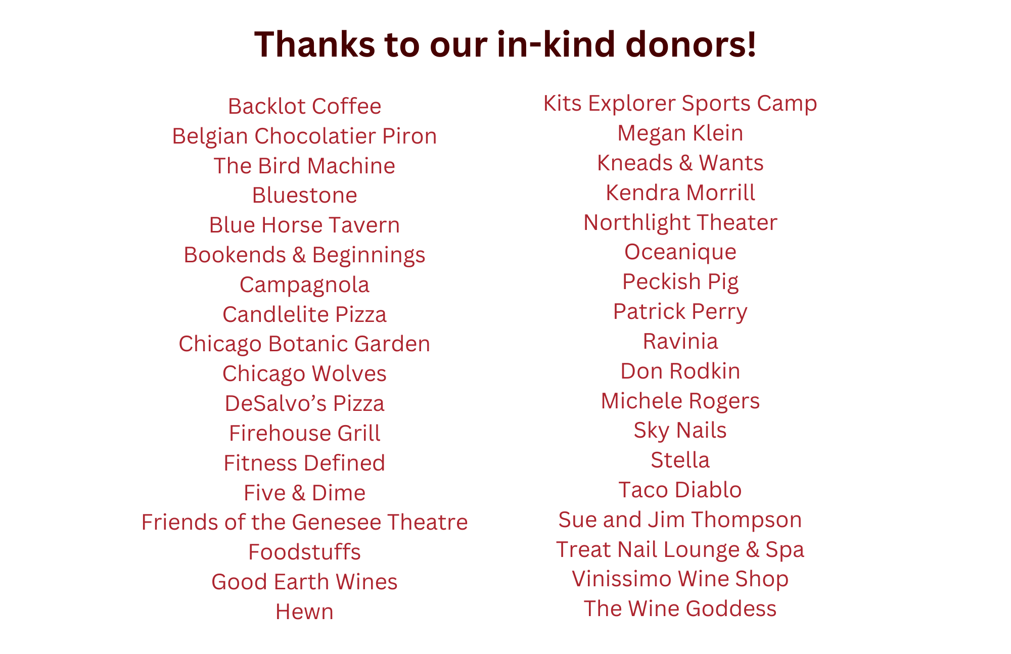 2025 Red Tie In-Kind Donors